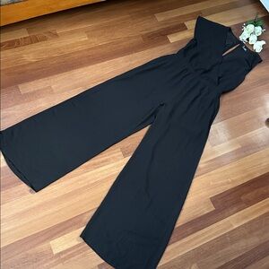 Sparkle & Fade Black Wide-Leg Jumpsuit